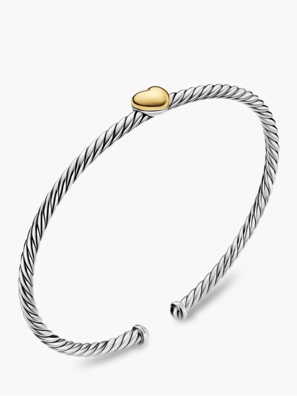Authentic David Yurman MICRO CABLE FLEX HEART STATION BRACELET - Picture 2 of 5